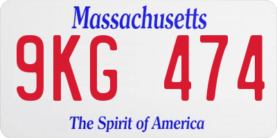 MA license plate 9KG474