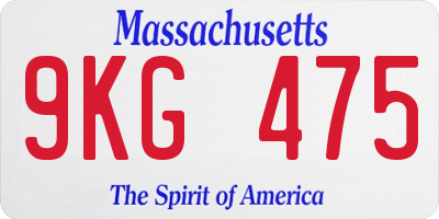 MA license plate 9KG475