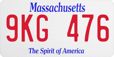 MA license plate 9KG476