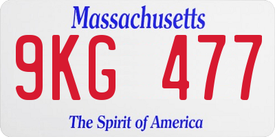 MA license plate 9KG477