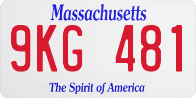 MA license plate 9KG481
