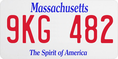 MA license plate 9KG482
