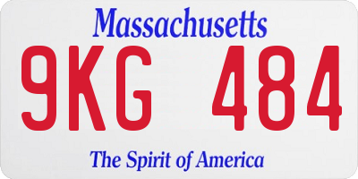 MA license plate 9KG484