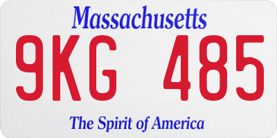 MA license plate 9KG485