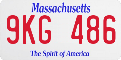 MA license plate 9KG486