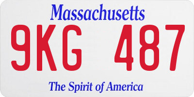 MA license plate 9KG487