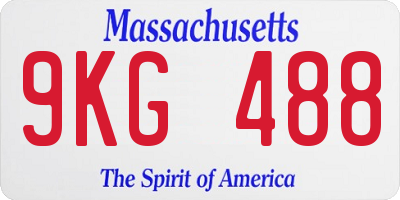 MA license plate 9KG488