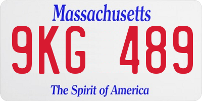 MA license plate 9KG489