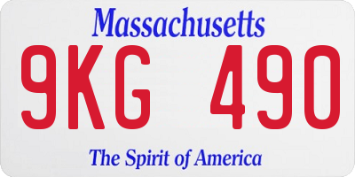 MA license plate 9KG490