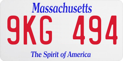 MA license plate 9KG494