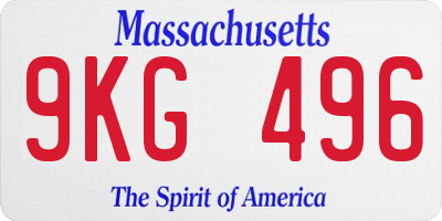 MA license plate 9KG496