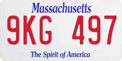 MA license plate 9KG497