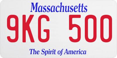 MA license plate 9KG500