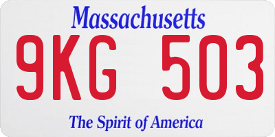 MA license plate 9KG503