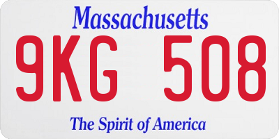 MA license plate 9KG508
