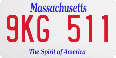 MA license plate 9KG511