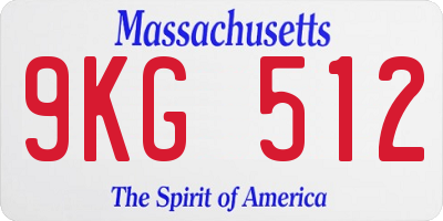 MA license plate 9KG512