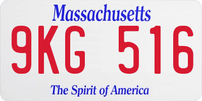 MA license plate 9KG516