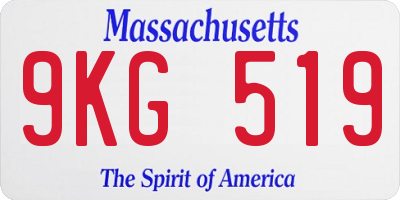 MA license plate 9KG519