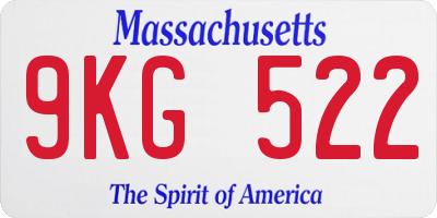 MA license plate 9KG522