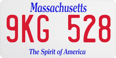 MA license plate 9KG528