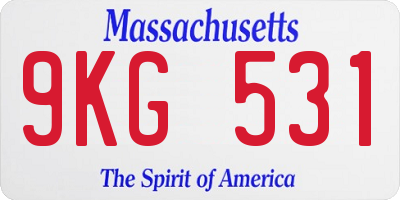 MA license plate 9KG531