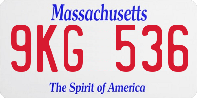 MA license plate 9KG536