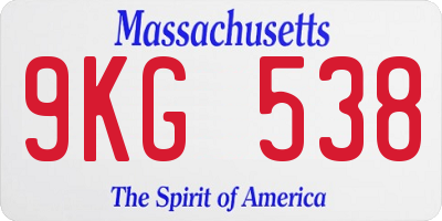MA license plate 9KG538