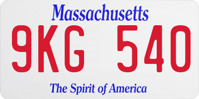 MA license plate 9KG540