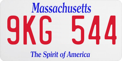 MA license plate 9KG544