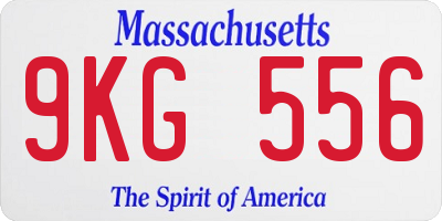 MA license plate 9KG556