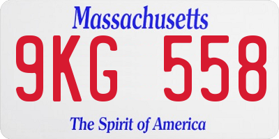 MA license plate 9KG558