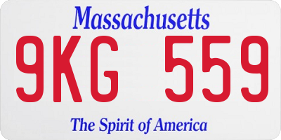 MA license plate 9KG559