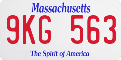 MA license plate 9KG563