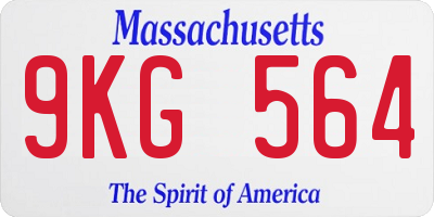MA license plate 9KG564
