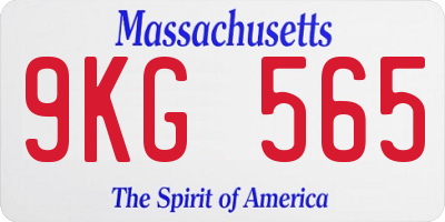 MA license plate 9KG565