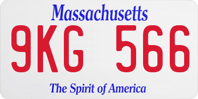 MA license plate 9KG566