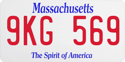 MA license plate 9KG569