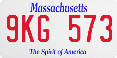 MA license plate 9KG573