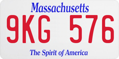 MA license plate 9KG576