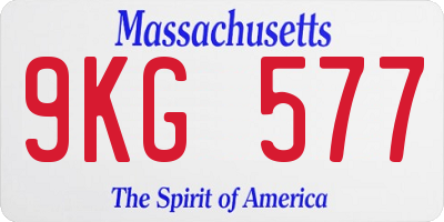 MA license plate 9KG577