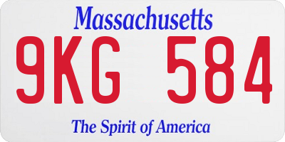 MA license plate 9KG584