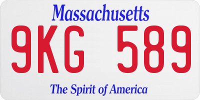 MA license plate 9KG589
