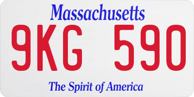 MA license plate 9KG590