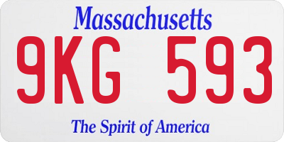 MA license plate 9KG593