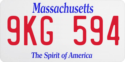 MA license plate 9KG594