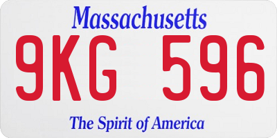 MA license plate 9KG596