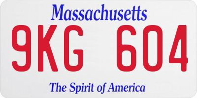 MA license plate 9KG604