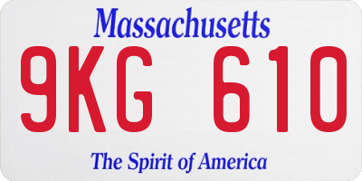 MA license plate 9KG610