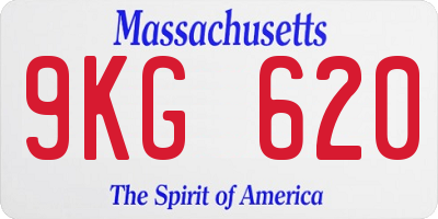 MA license plate 9KG620